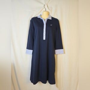 Vineyard Vines Blue and White Polo Collar Dress